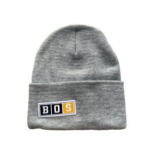 Beechfield BOS Embroidered Beanie Hat Unisex OS Boston Hockey Gray College Knit